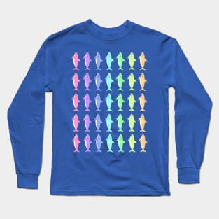 COLORFUL Shark Pattern Long Sleeve T-Shirt